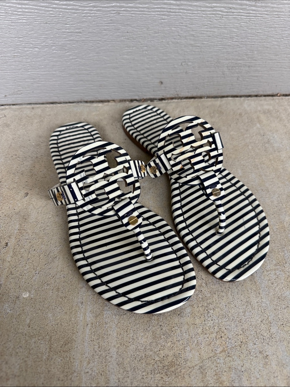 Tory Burch Miller Patent Leather Thong Sandals
